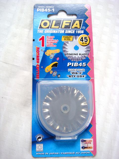 OLFA® 45mm PINKING Rotary Blade. Stainless Steel Olfa® Brand Rotary Cutting  Blade. Decorative Pinking Edge. 1 Blade/pkg. PIB45-1 -  Finland